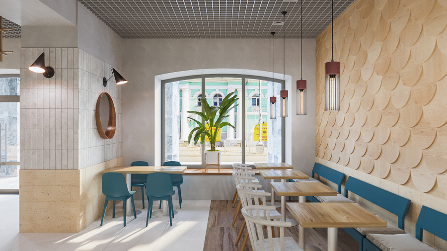 THIẾT KẾ QUÁN CAFE & ROLL